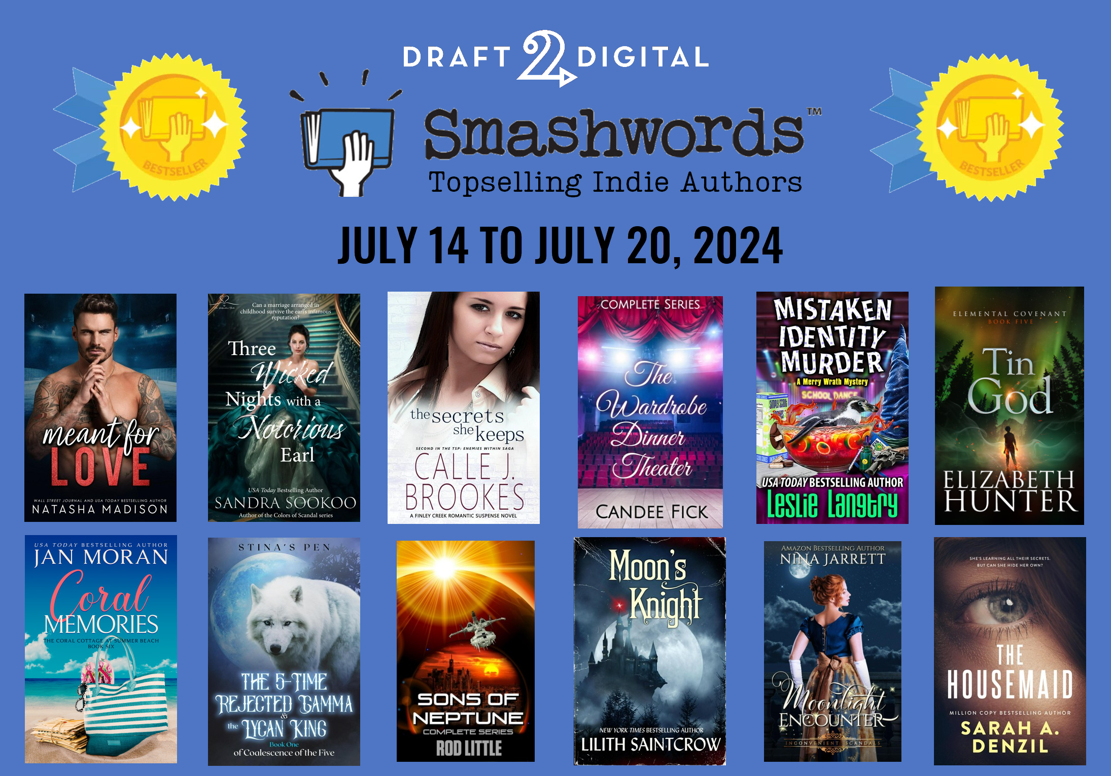 Smashwords Bestselling Indie Authors of the Week – July 20, 2024